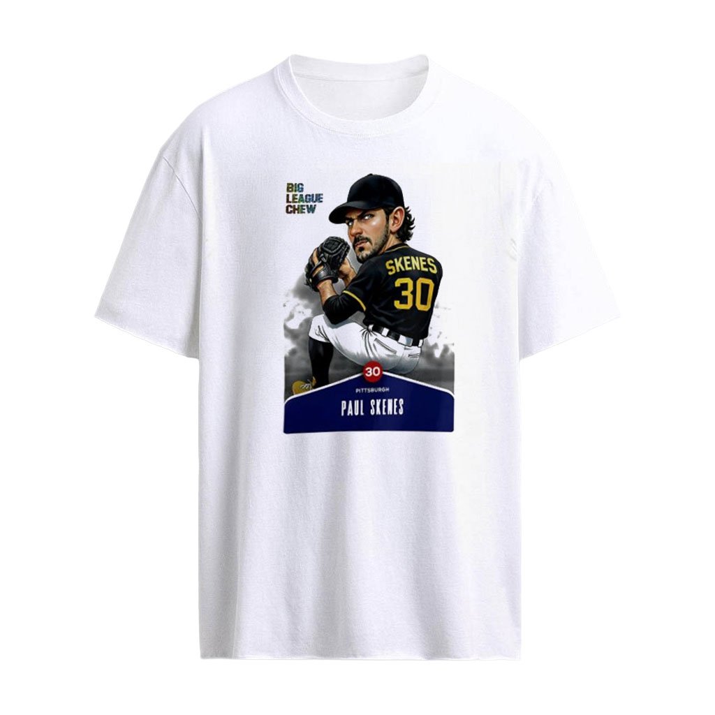 Paul Skenes Pittsburgh Pirates MLB 30 baseball pitcher throwing ball caricature shirt