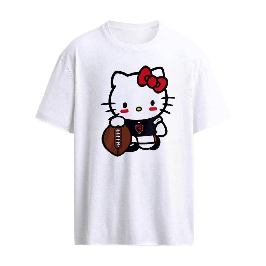 Hello Kitty Chicago Bears NFL holding football cartoon shirt