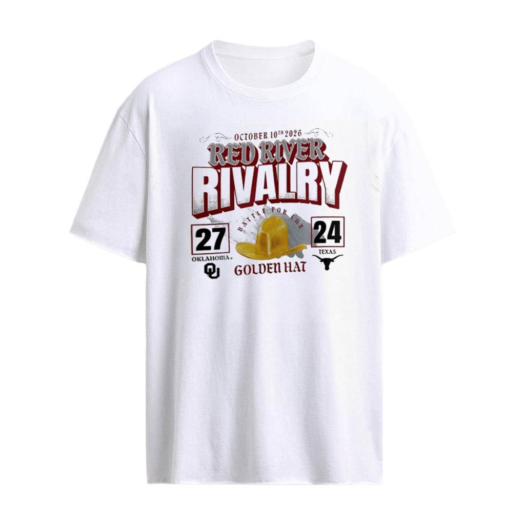 Golden Hat Oklahoma Sooners vs Texas Longhorns 2026 Red River Rivalry score shirt