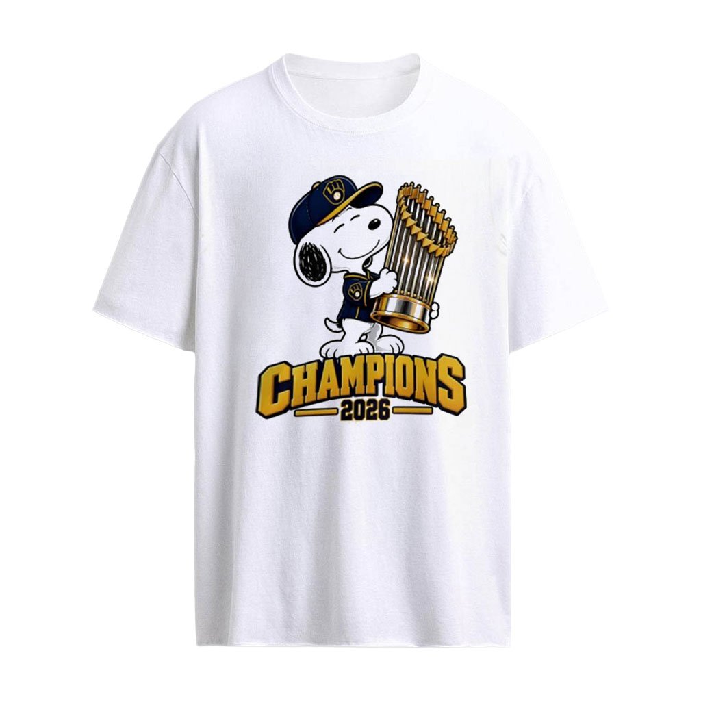 Snoopy Milwaukee Brewers NLCS 2026 Champions trophy shirt