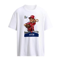 Rob Nelson Big League Chew 16 baseball player pitching ball caricature shirt