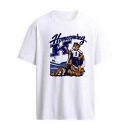 Kansas Jayhawks Homecoming Wildcat king standing over Tiger shirt