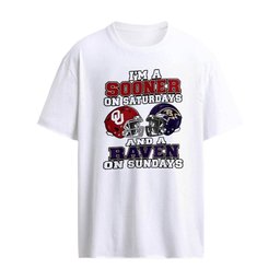 I’m an Oklahoma Sooner on Saturdays and a Baltimore Raven on Sundays helmet NFL 2026 shirt