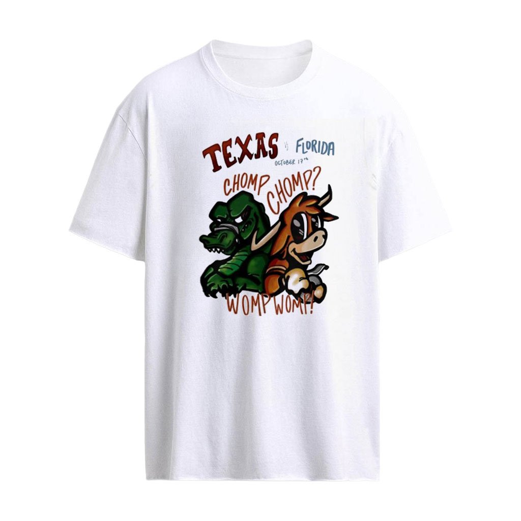 Texas Longhorns vs Florida Gators NCAA Chomp Chomp Womp Womp mascot shirt
