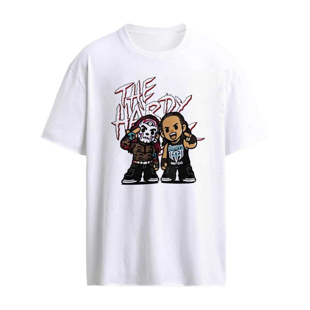 Jeff Hardy Matt Hardy WWE Combat Sports 1992 chibi wrestlers pointing fingers chibi shirt
