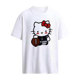 Hello Kitty Dallas Cowboys NFL wearing football shirt