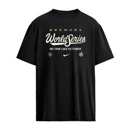 Milwaukee Brewers Nike Navy 2026 MLB World Series Authentic Collection No Time Like October T-Shir