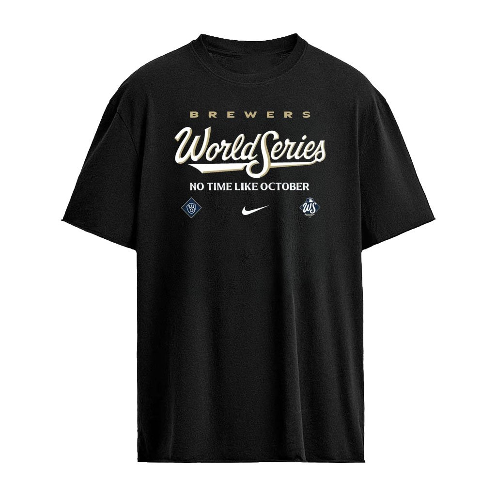 Milwaukee Brewers Nike Navy 2026 MLB World Series Authentic Collection No Time Like October T-Shir