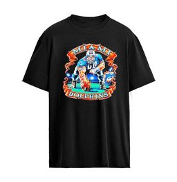 Miami Dolphins NFL Football Big Man and Logo T-shirt