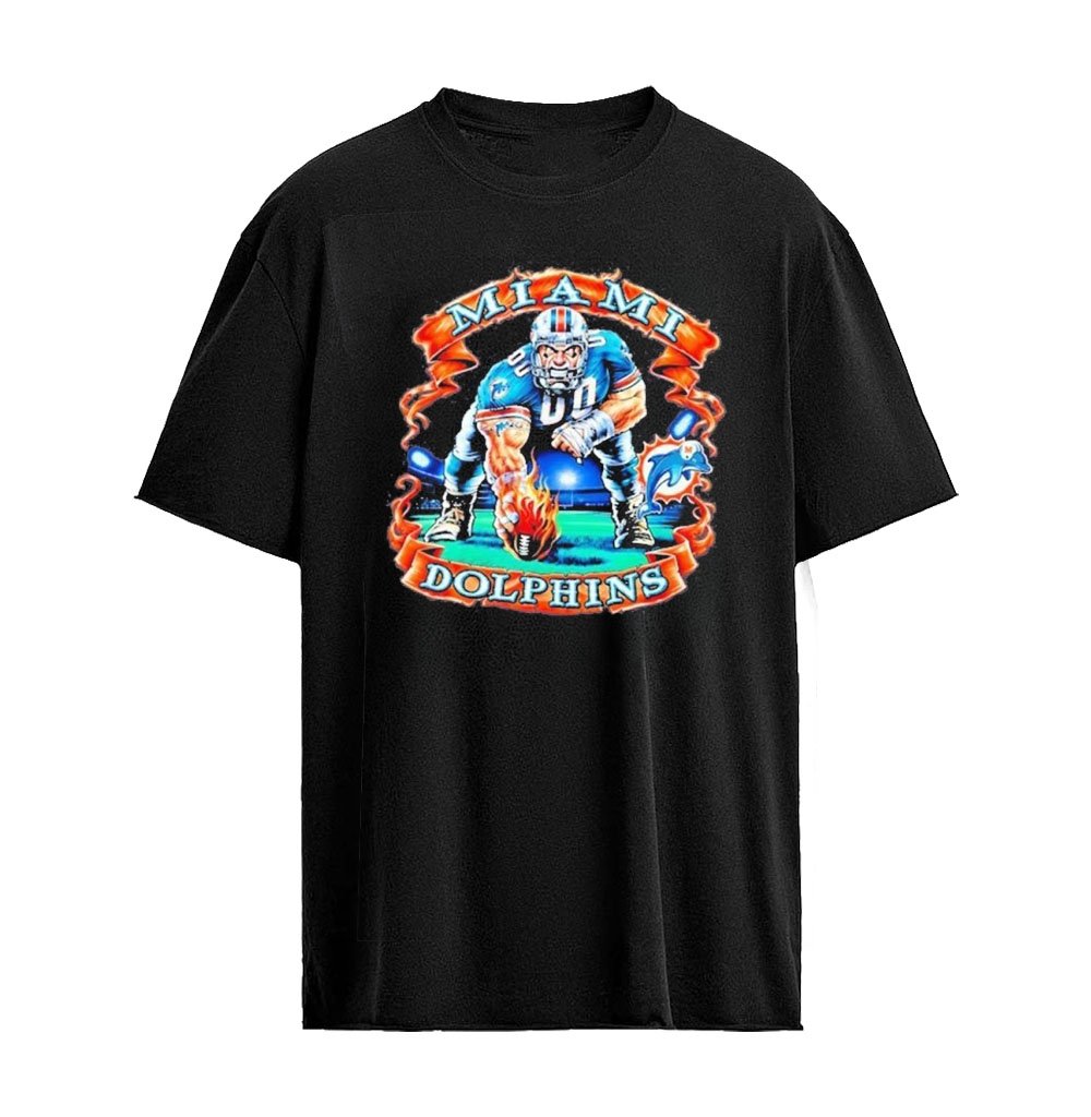 Miami Dolphins NFL Football Big Man and Logo T-shirt