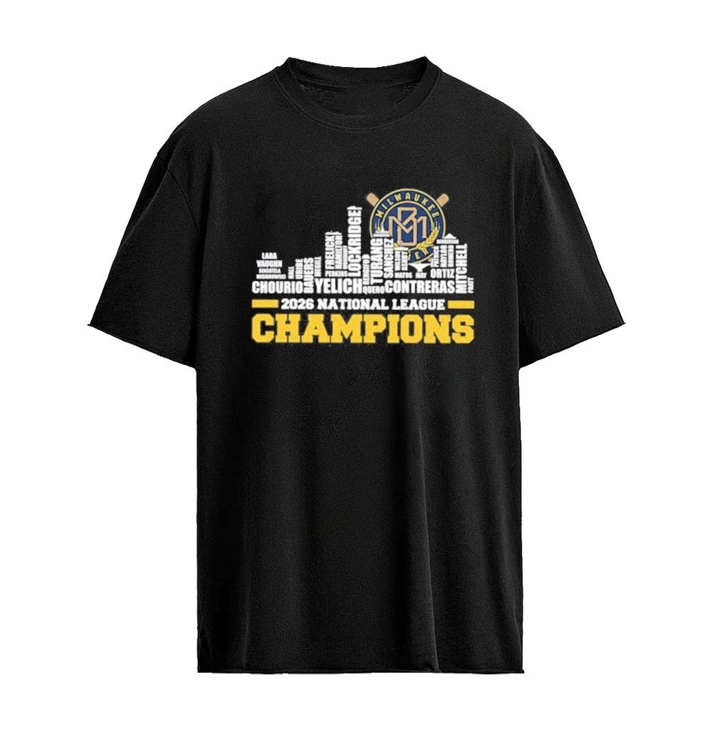 Milwaukee Brewers 2026 National League Champions City Name Player T-shirt