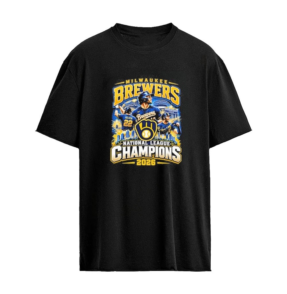 Milwaukee Brewers 2026 National League Champions Team Player Skyline T-shirt