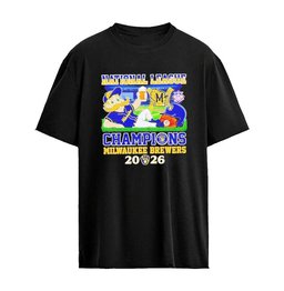 Milwaukee Brewers 2026 National League Champions Mascot Beer Graphic T-Shirt
