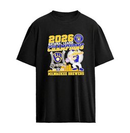 Milwaukee Brewers 2026 National League Champions Mascot City Skyline Graphic T-Shirt