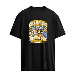 Milwaukee Brewers National League Champions 2026 Broom Out Brew-lieve It Win Our Way Mascot T-shirt