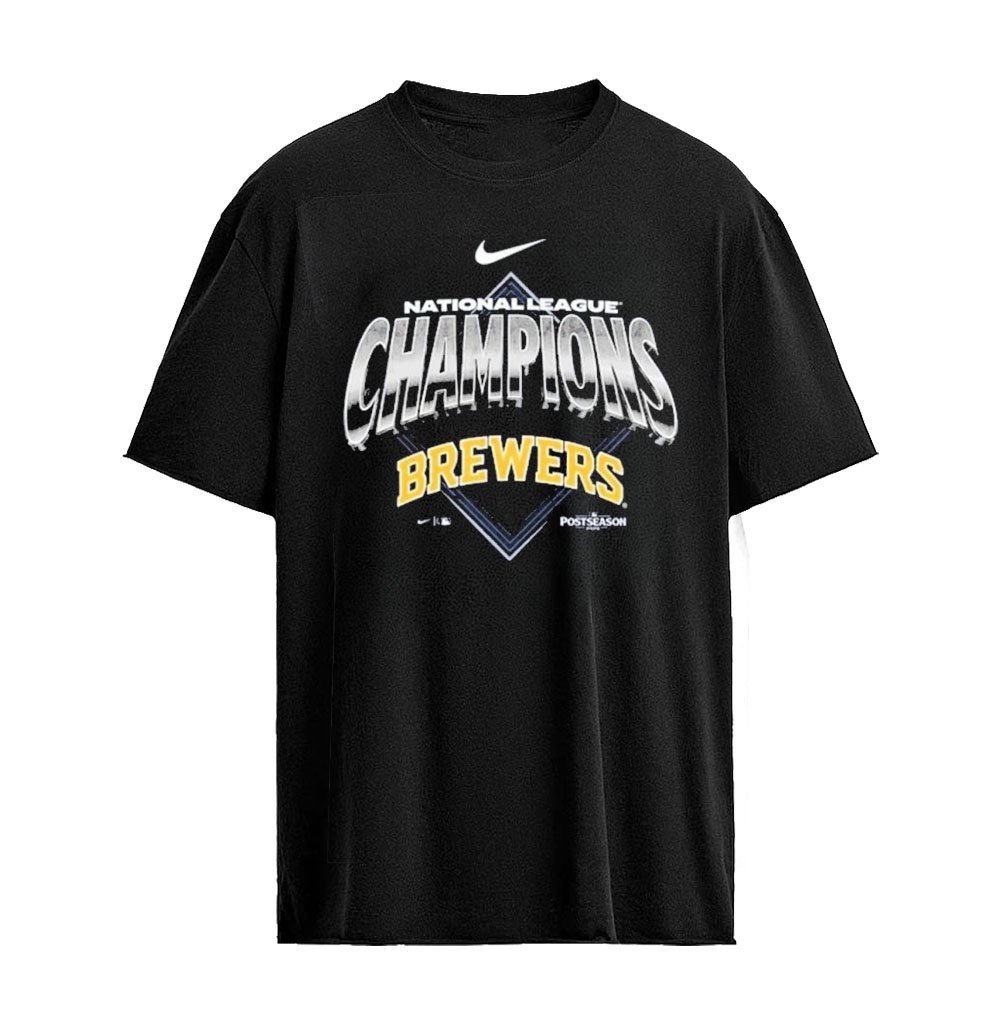 Milwaukee Brewers Nike NL Champions 2026 T-Shirt – Brew Crew Baseball Victory Graphic MLB Postseason