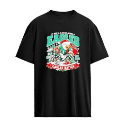 Philadelphia Eagles Mascot NFL 1933 Fly Eagles Fly Christmas Graphic T-shirt