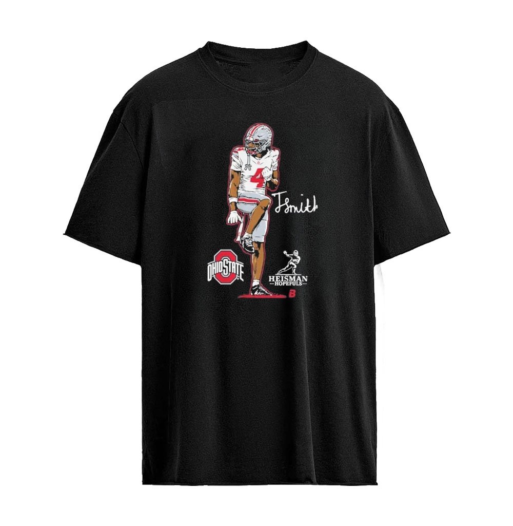 Ohio State Football Jeremiah Smith Heisman Hopeful Superstar Pose Signature Graphic T-Shirt