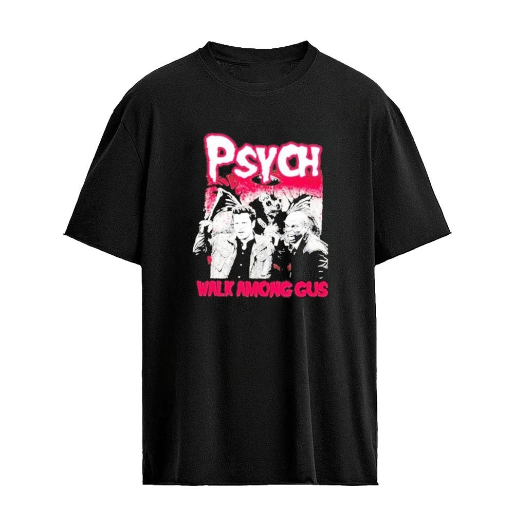Psych Walk Among Gus Shawn Spencer Burton Guster Graphic T-shirt
