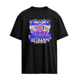 New York Knicks 2026 NBA Finals 3x Champions Banner Raising Graphic T-Shirt