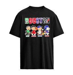 Peanuts x Houston City Sports Aeros Rockets Astros Texans Mascot Walk Graphic T-Shirt
