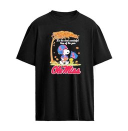 Snoopy and Woodstock x Ole Miss Rebels It’s The Most Wonderful Time Of The Year 2026 Graphic T-shirt