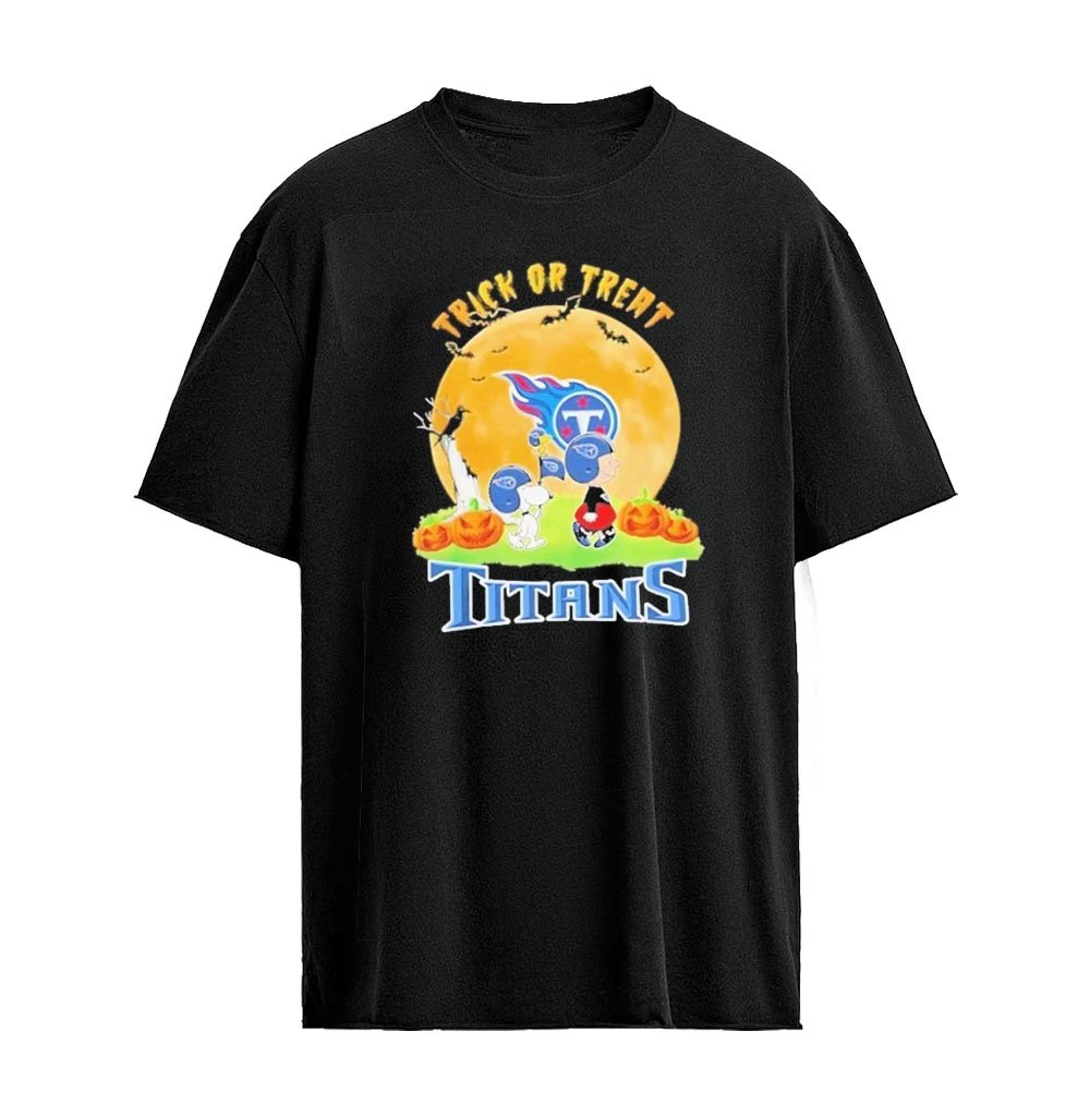 Tennessee Titans x Peanuts Trick Or Treat Abbey Road Halloween 2026 Graphic T-shirt