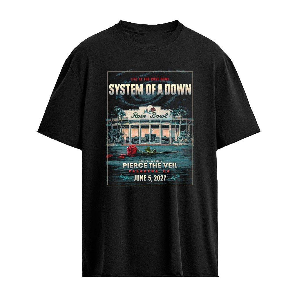 System Of A Down Live At The Rose Bowl 2027 With Pierce The Veil Pasadena CA June 5 2027 T-Shirt