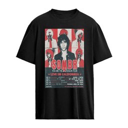 SOMBR Live in California Oct 2026 Exclusive Tour Poster with Tom Odell and The Beaches T-Shirt