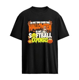 The Only Things Scarier Than Halloween Is My Softball Expenses Softball 2026 Graphic T-Shirt
