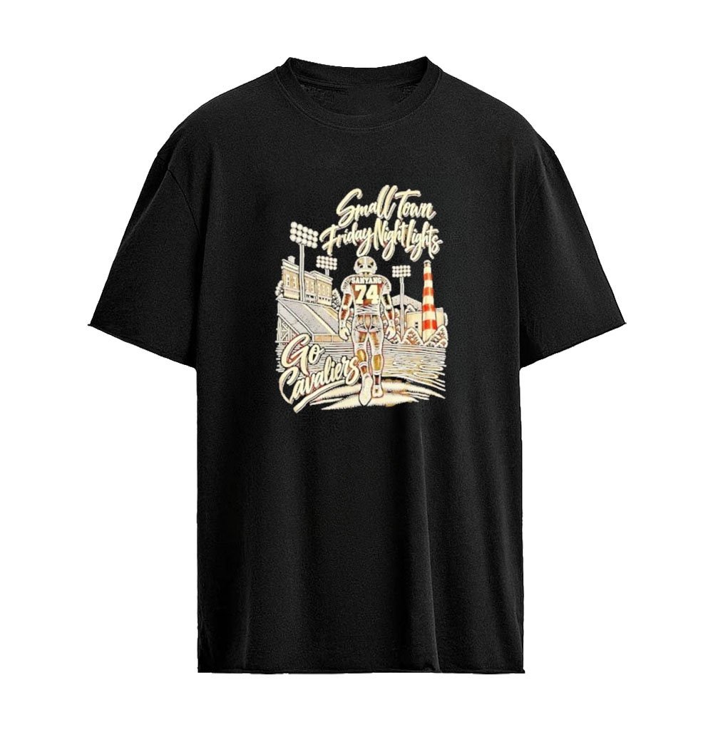 Sanyang 74 Cleveland Cavaliers Small Town Friday Night Lights Go Cavaliers Football Graphic T-Shirt