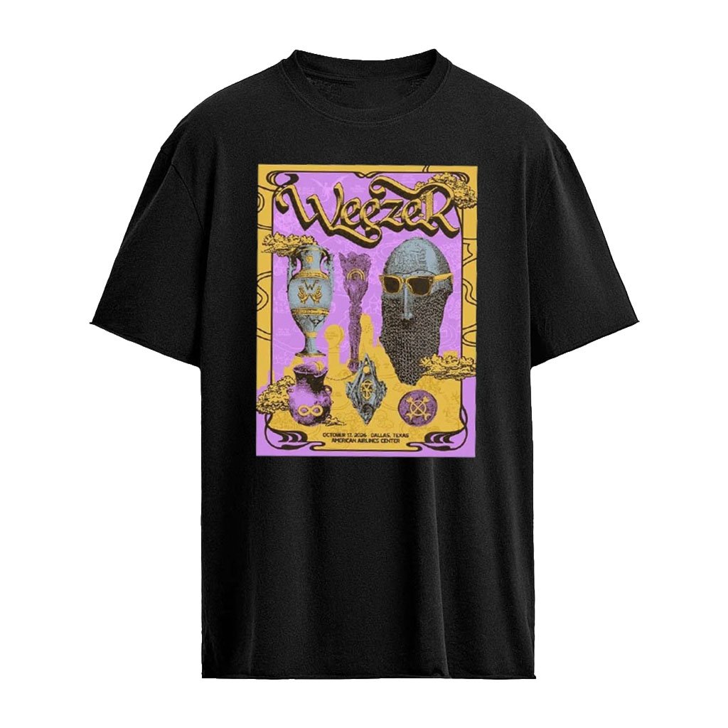 Weezer Dallas TX Event Poster At American Airlines Center In Dallas TX On October 17 2026 T-Shirt