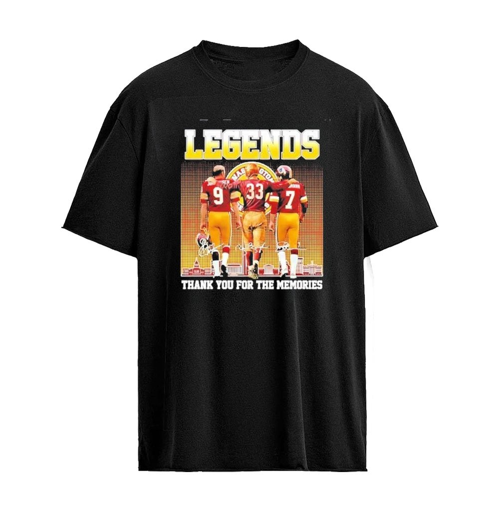 Washington Commanders Legends Thank You For The Memories Signatures Skyline Graphic T-shirt