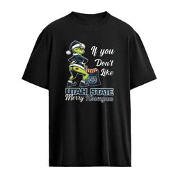 Utah State Aggies Grinch if you don’t like Utah State Merry Kissmyass Christmas shirt
