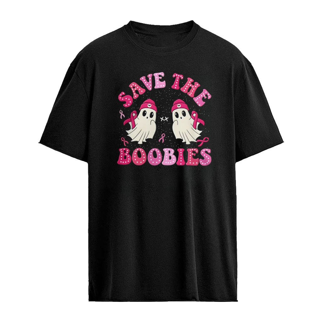 Save The Boobies Ghost Breast Cancer Awareness shirt
