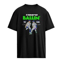 Taylor Walls and Richie Palacios Tampa Bay Rays MLB celebrating signature shirt