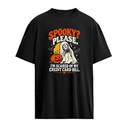 Spooky Please I’m Scared Of My Credit Card Bill Ghost Halloween shirt