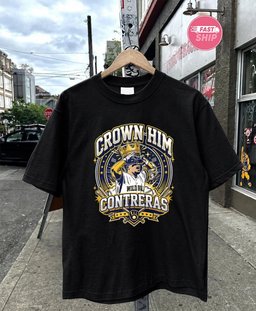 William Contreras Milwaukee Brewers MLB Crown Him baseball player wearing crown stadium shirt