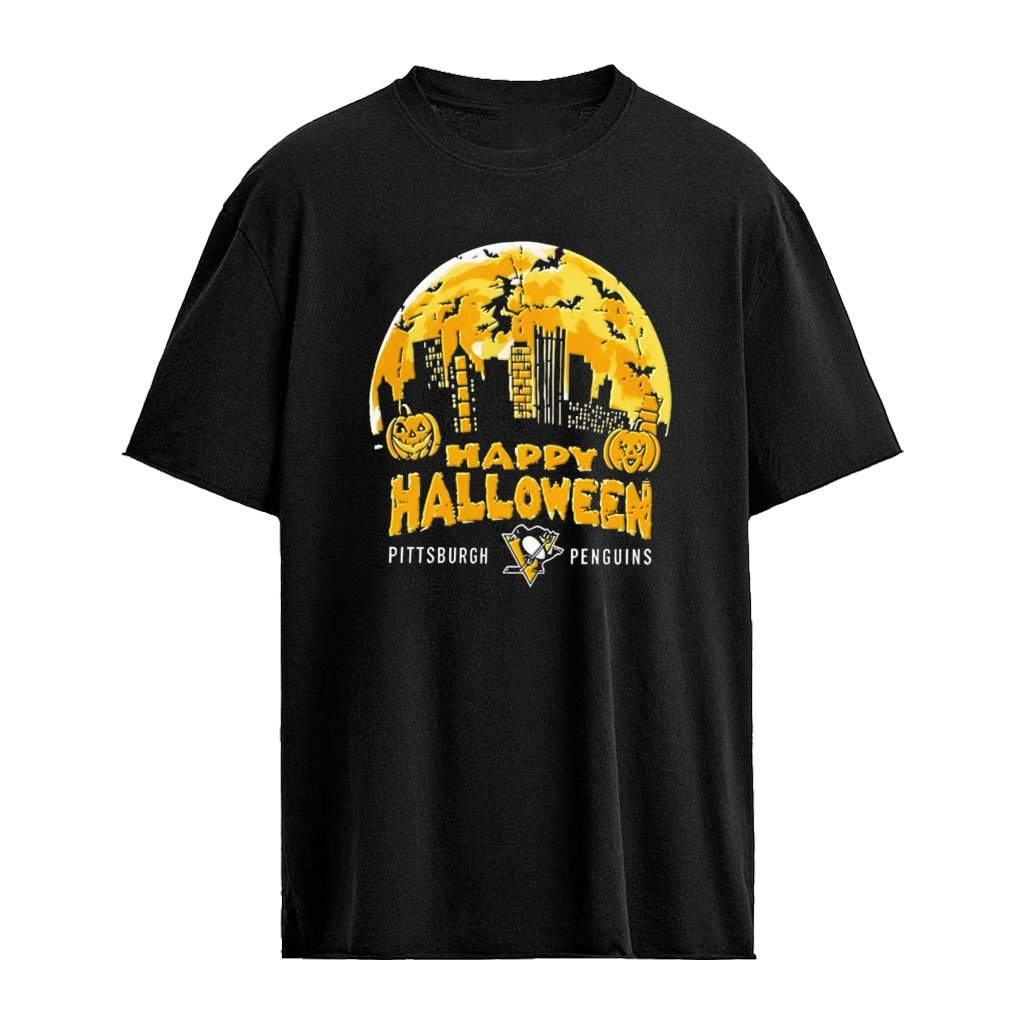 Pittsburgh Penguins Happy Halloween City Skyline shirt