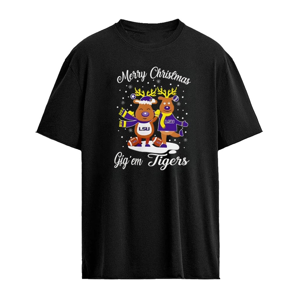 Santa Reindeer LSU Tigers NCAA Merry Christmas Gig’em Tigers Football 2026 shirt