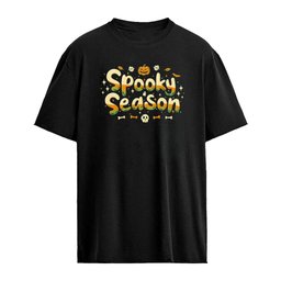 Spooky Season pumpkin skull bones bats stars Halloween shirt