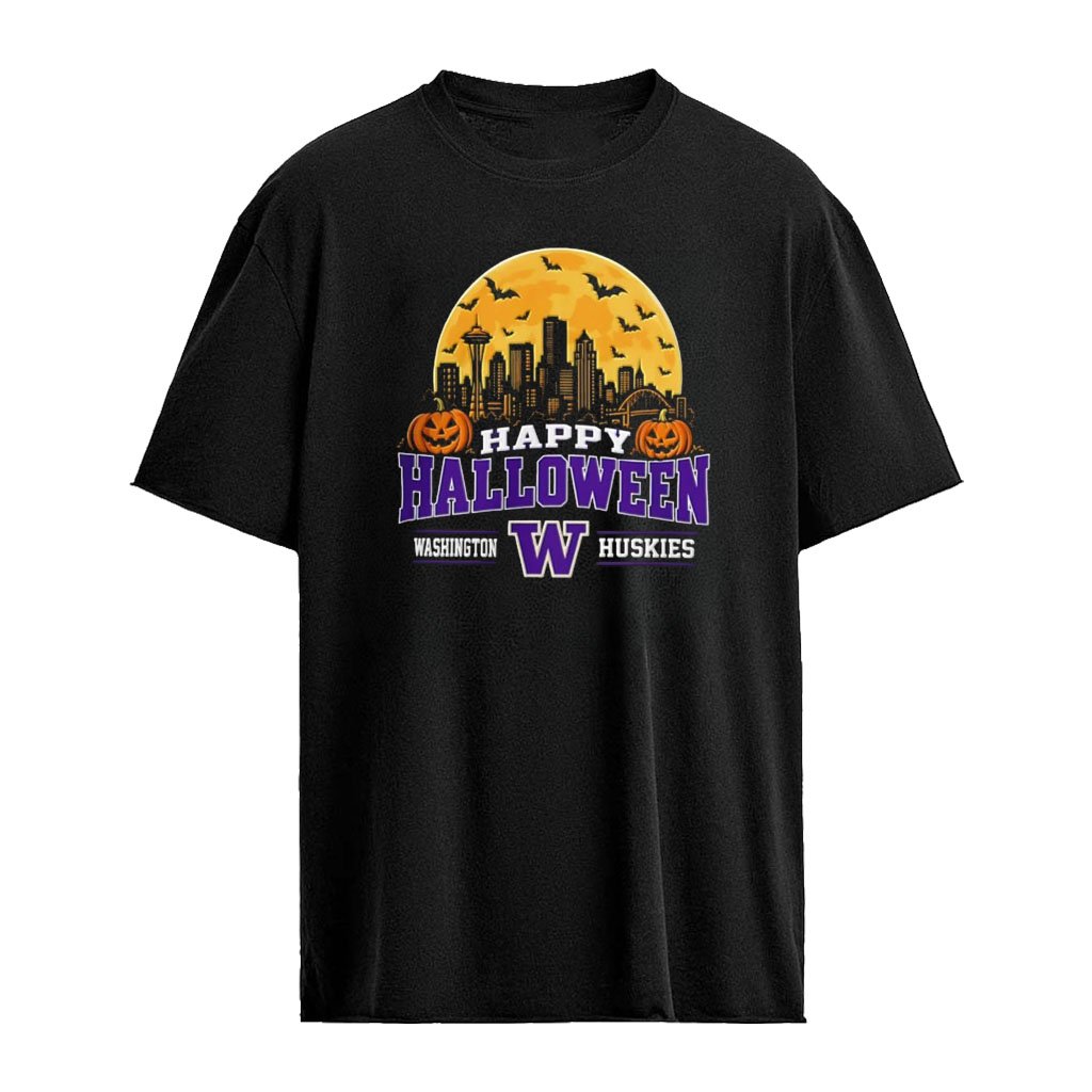 Washington Huskies Happy Halloween City Skyline 2026 shirt