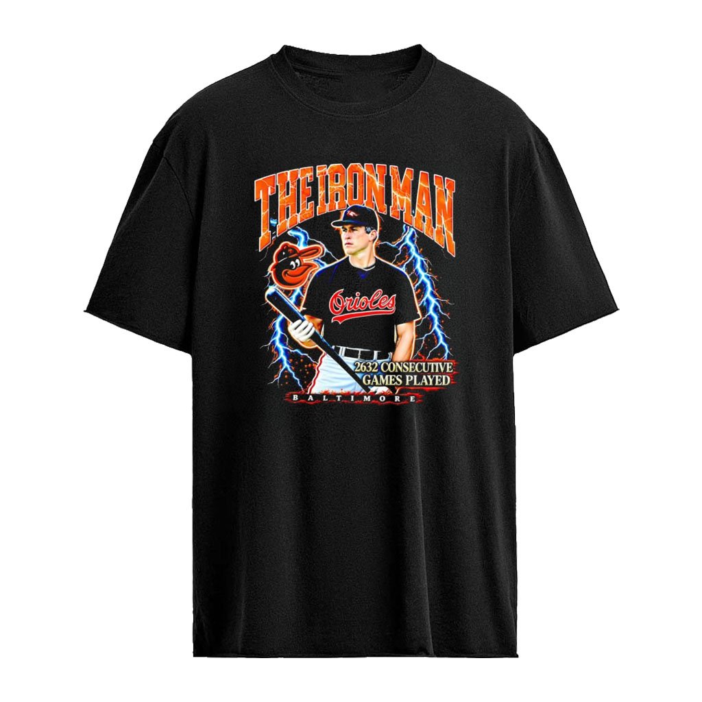 The Iron Man Cal Ripken Jr. Baltimore Orioles MLB 2632 Consecutive Games Played graphic shirt