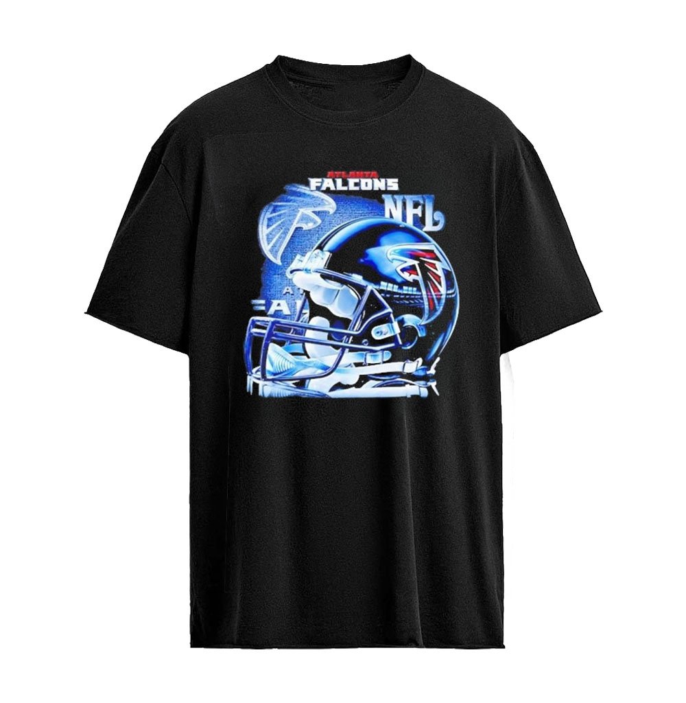 Atlanta Falcons NFL Football Helmet and Logo T-shirt