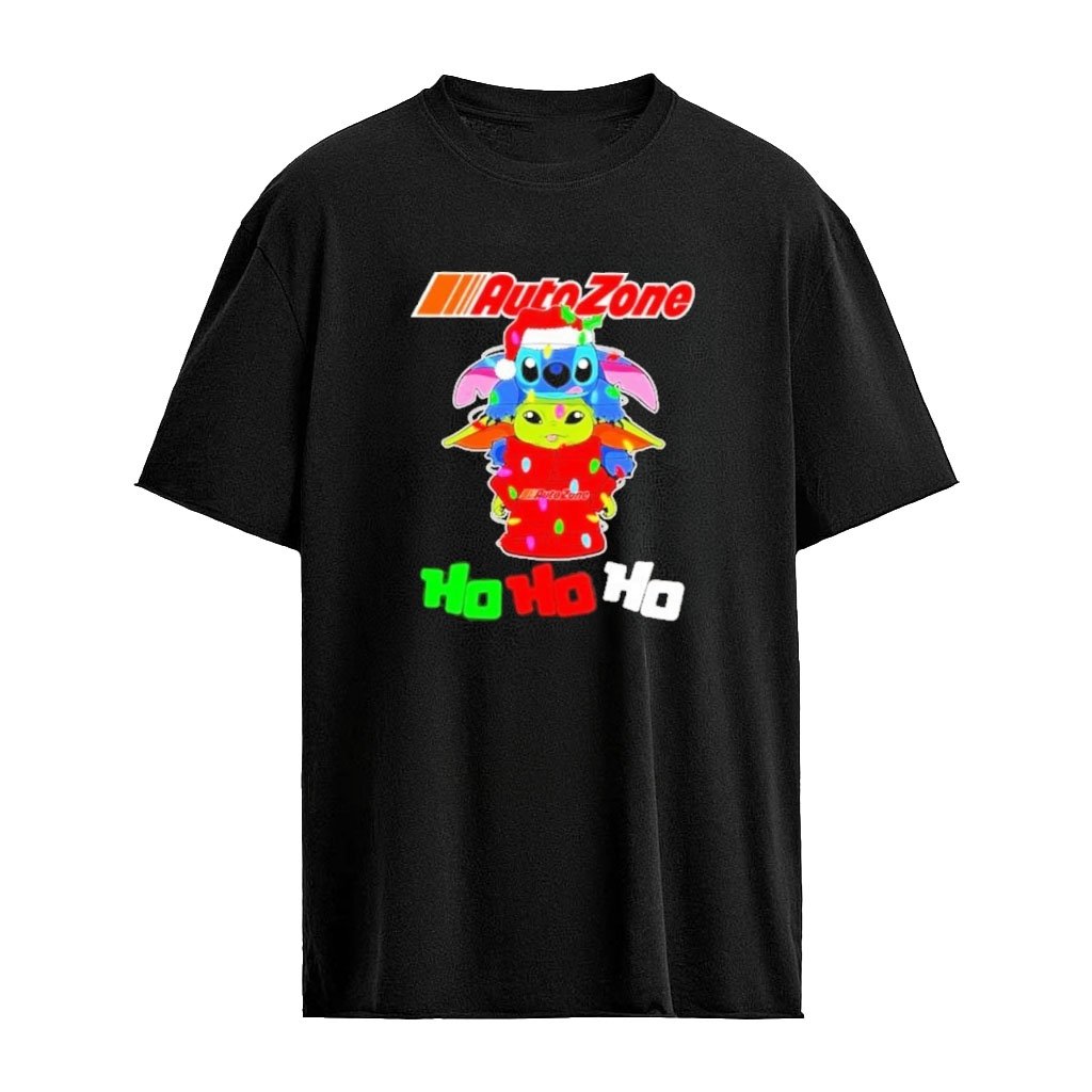 AutoZone x Baby Yoda and Stitch Christmas 2026 Ho Ho Ho Graphic T-shirt
