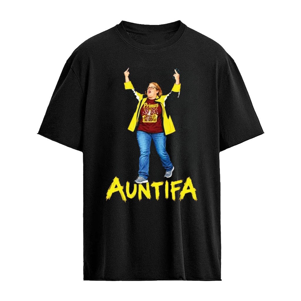 Auntifa T-Shirt – Aunt Sue Syracuse Rally Woman Middle Finger Primus No Kings Shirt