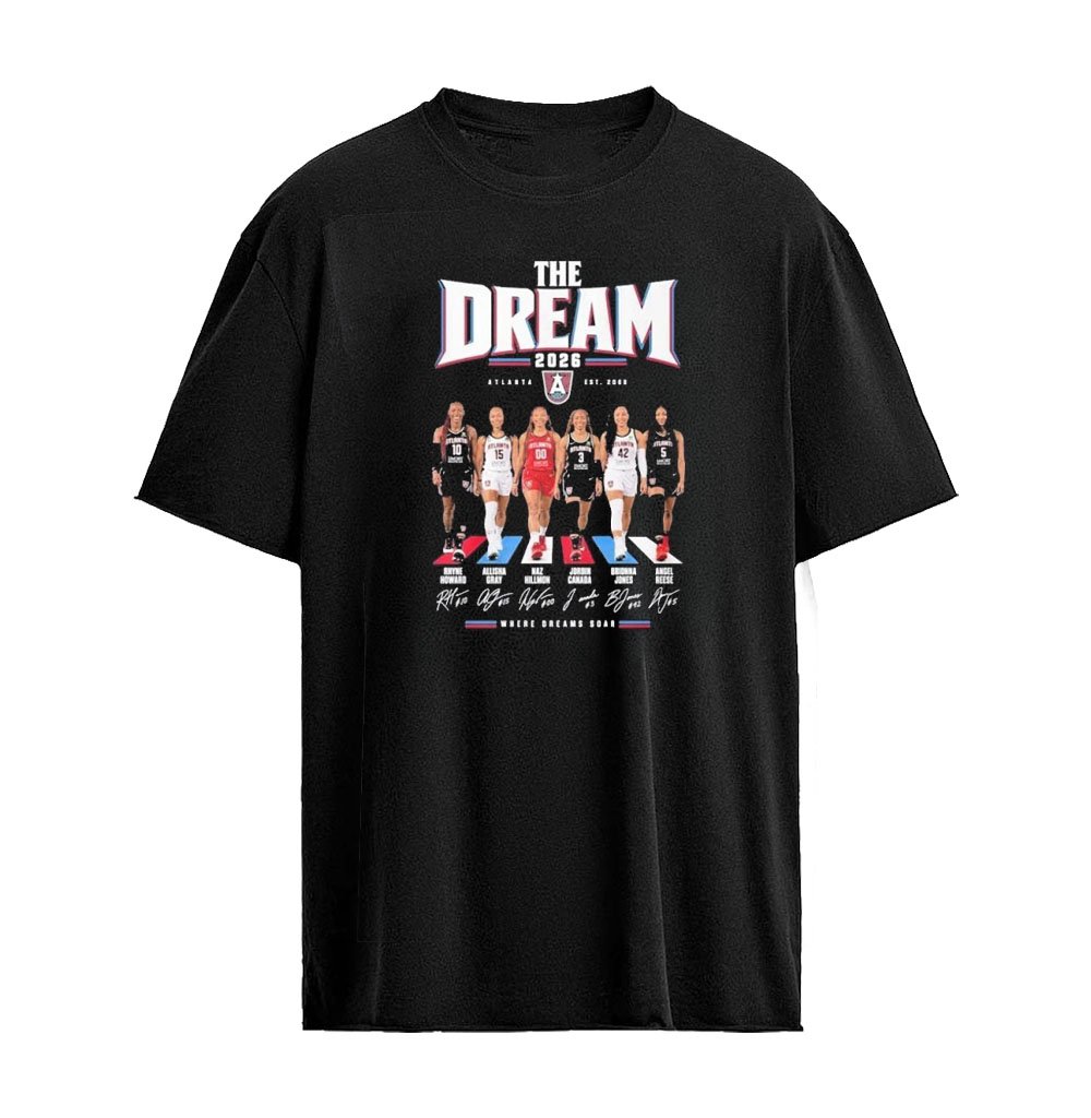 Atlanta Dream 2026 Wnba Abbey Road Team Player Where Dreams Soar Signature Graphic T-shirt
