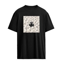 Black Sheep Middle Finger Rebel Flock Outsider Humor Art T-Shirt