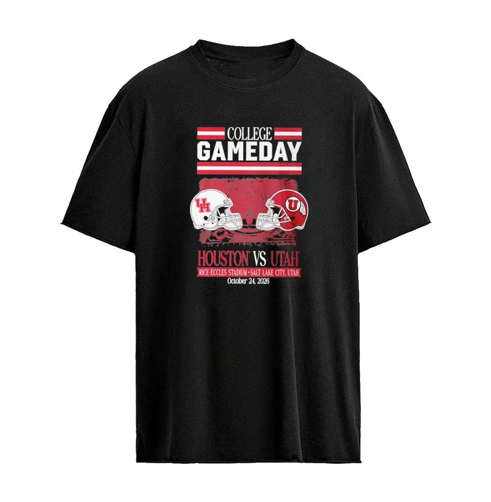 ESPN College Gameday Houston Cougars vs Utah Utes T-Shirt – October 24, 2026 Rice-Eccles Stadium Salt