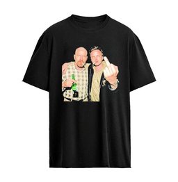 Bryan Cranston And Aaron Paul Middle Finger Beer And Smoking Graphic T-shirt